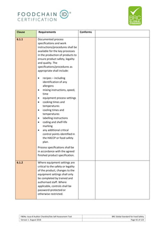Brc auditor check list | PDF