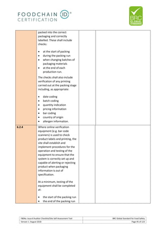 Brc auditor check list | PDF