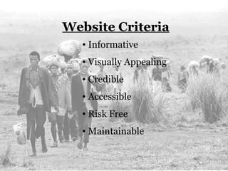 Informative Visually Appealing  Credible Accessible Risk Free  Maintainable Website Criteria 