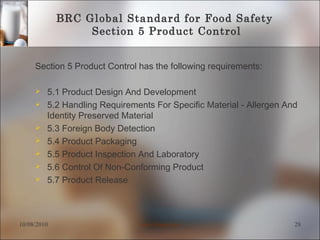 BRC global standard for food safety short training guide | PPT