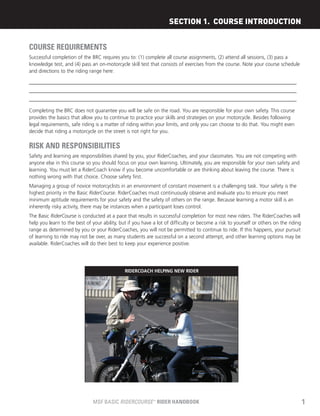 Msf Basic Rider Course Map MSF Brc handbook | PDF