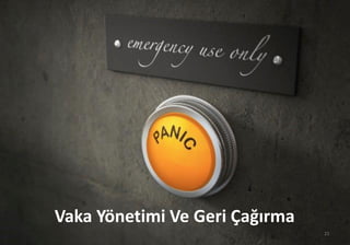 Vaka Yönetimi Ve Geri Çağırma
21
 