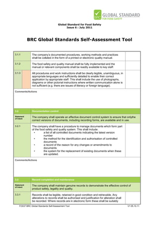 Brc self assessment tool fo037 | PDF