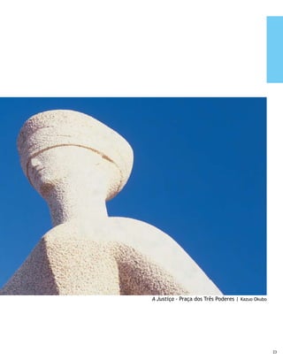 Brasília tem o viço de uma jovem cidade. Encanta          	         Brasilia has the vitality of a young city. It charms
     os visitantes pelas suas comodidades, a sensação de bem-           its visitors with its comfortable homey conditions, feeling of
     estar oriunda da amplidão dos espaços verdes — são mais de 4       well-being arising from open green spaces – there are more
     milhões de metros quadrados de jardins — , o resplandecente        than 4 million meters [13.2 million feet] (of gardens-, the
     azul do céu e um fantástico pôr-do-sol. E mais: os monumentos,     bright blue sky and a fantastic sunset. Furthermore: the
     a praticidade das ruas e avenidas largas, o trânsito civilizado.   monuments, the practicality of its wide streets and avenues,
     Ou, simplesmente, o jeito de viver daqui, que inclui o direito     civilized traffic. Or, simply, the way of living there, which
     de fazer as refeições em casa com a família, levar o filho à       includes the right to have meals at home with the family,
     escola, pagar as próprias contas ou simplesmente estudar. Isso     take children to school, pay one’s own bills or simply study.
     mesmo, Brasília é dona, entre as cidades brasileiras, da maior     Moreover, Brasilia has the largest population of students
     população de estudantes. Das crianças em idade escolar aos         among Brazilian cities. From school-age children to adults,
     adultos, gente madura, já na terceira idade, ninguém se furta      senior citizens, nobody fails to embrace the opportunity to
     de abraçar a oportunidade de voltar aos bancos escolares, seja     sit at school desks again, be it at regular courses, university,
     em cursos regulares, nas faculdades, para fazer concursos,         prep schools for civil service exams, enhance life, learn a new
     melhorar de vida, aprender novo idioma, pós-graduação ou           language, take postgraduate courses or complete the studies
     completar os estudos interrompidos na juventude.                   interrupted in youth.




24
 