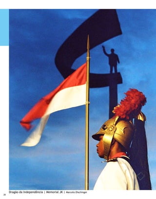 Esplanada dos Ministérios                                         Esplanade of the Ministries

	         Com seus 17 prédios, é apresentada como a “primeira     	        With its 17 buildings, is presented as the “first
classe” do avião, como corriqueiramente se compara o Plano        class” of the airplane, to which the Pilot Plan is comically
Piloto, embora abominada por Lúcio Costa. Ao cruzar as largas     compared, although Lúcio Costa hated this. When crossing
avenidas do Eixo Monumental, pode-se constatar a harmonia         the wide avenues of the Monumental Axis, one can verify the
da distribuição. Um lugar excelente para conferir isso é o alto   harmonic distribution. An excellent place to confirm this is
da Torre de TV. De passagem, observe o Teatro Nacional.           from the top of the TV Tower. On passing, take note of the
                                                                  National Theater.
Teatro Nacional
                                                                  National Theater
	        Sua forma é a de uma pirâmide truncada, semelhante
à pirâmide de Queóps (Egito); e a fachada, uma composição         	        Its shape is that of a truncated pyramid, similar to
de cubos e retângulos de autoria de Athos Bulcão. Possui três     the Cheops pyramid (Egypt); and the facade, a composition
salas de espetáculos (Martins Pena, Villa-Lobos e Alberto         of cubes and rectangles designed by Athos Bulcão. It has
Nepomuceno) e muitas obras de arte. Foi inaugurado em 1981,       three show rooms (Martins Pena, Villa-Lobos and Alberto
como parte dos festejos do 21º aniversário da cidade. O hall      Nepomuceno) and many art works. It was inaugurated in 1981,
abriga as esculturas Contorcionista, de Alfredo Ceschiatti, e     as part of the Brasilia’s 21st anniversary commemorations.
O pássaro, de Marianne Peretti.                                   The hall is currently host to the sculptures Contorcionista
                                                                  (Contortionist), by Alfredo Ceschiatti, and O pássaro (The
                                                                  Bird), by Marianne Peretti.




                                                                                   Congresso Nacional | Marcio Cabral
                                                                                                                                  29
 