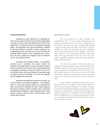 Praça dos Três Poderes | Ricardo Selling


     Conjunto Cultural da República                              Architectural Group of the Republic

     	        Concluída em 2006, esta obra completa o projeto    	         Completed in 2006, this work completes the
     arquitetônico do Eixo Monumental. Também foi projetada      architectonic project of the Monumental Axis. Oscar Niemeyer
     por Oscar Niemeyer. Abriga a Biblioteca Nacional, com um    was also projected it, which houses the National Library, with
     pavilhão de 120 metros de comprimento divididos em cinco    a 120-meter[396 feet] (long pavilion divided on five floors,
     pavimentos, e Museu Nacional, com 13 mil metros quadrados   and the National Museum, with an area of 13 thousand square
     de área e onde as condições de exposição são compatíveis    meters [15.6 square yards] and where the conditions for
     com os padrões internacionais, o que viabiliza mostras de   exhibitions are compatible to international standards, which
     grande porte em Brasília.                                   makes it possible to stage major large scale exhibitions in
                                                                 Brasilia.




34
 