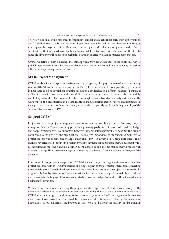 Bulletin of Research Developments September 2015