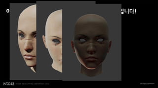 이렇게 만들어진 BRDF기반 사전정의 피부 셰이더입니다!
 