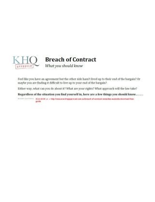 Breach of contract guide by khq approved business lawyers