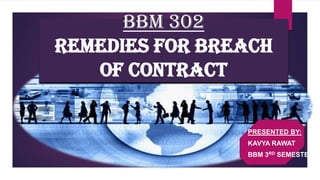 bbm 302
REMEDIES FOR BREACH
OF CONTRACT
PRESENTED BY:
KAVYA RAWAT
BBM 3RD SEMESTER

 