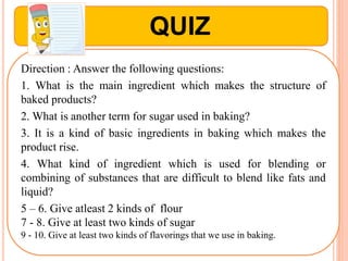 Bread and Pastry Basic Ingredients TLE 8 | PPTX