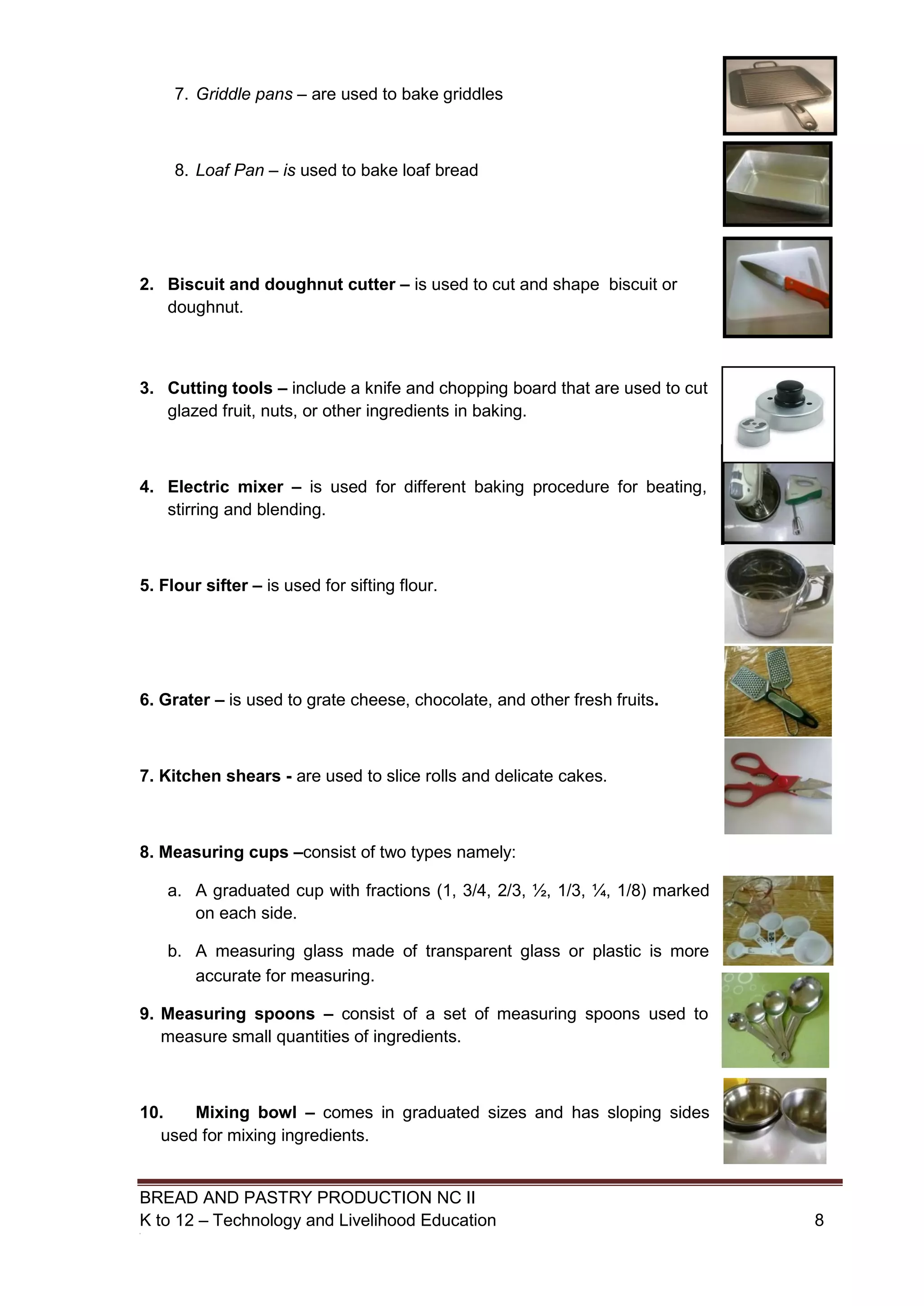 K to 12 Bread and Pastry Learning Module | PDF