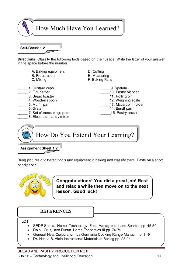 K to 12 Bread and Pastry Learning Module