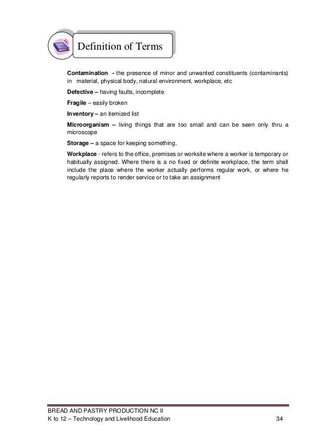 k to 12 bread and pastry learning module