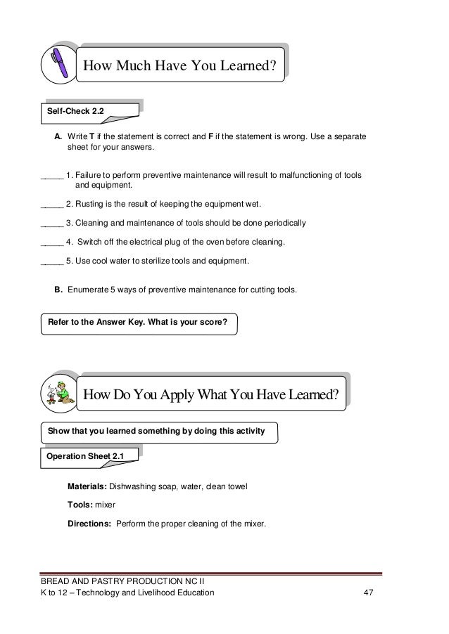 K to 12 Bread and Pastry Learning Module