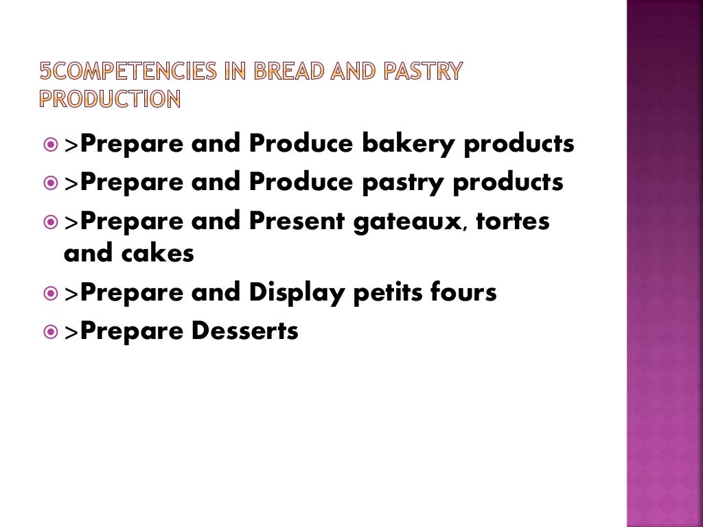 research title about home economics bread and pastry production