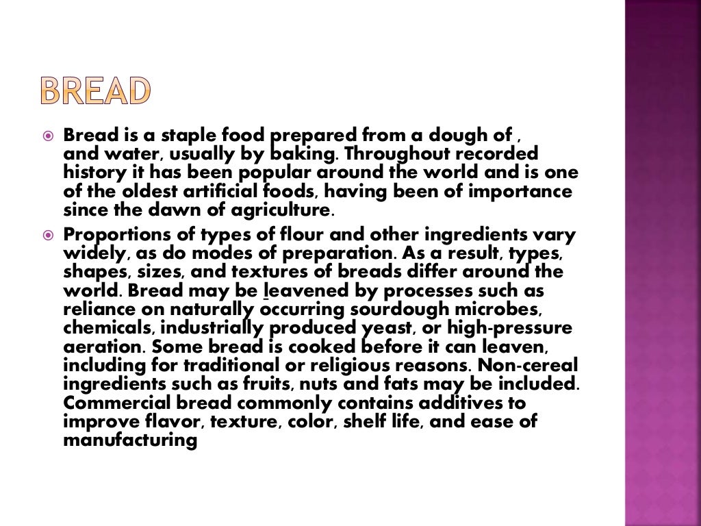 example of research title about bread and pastry production