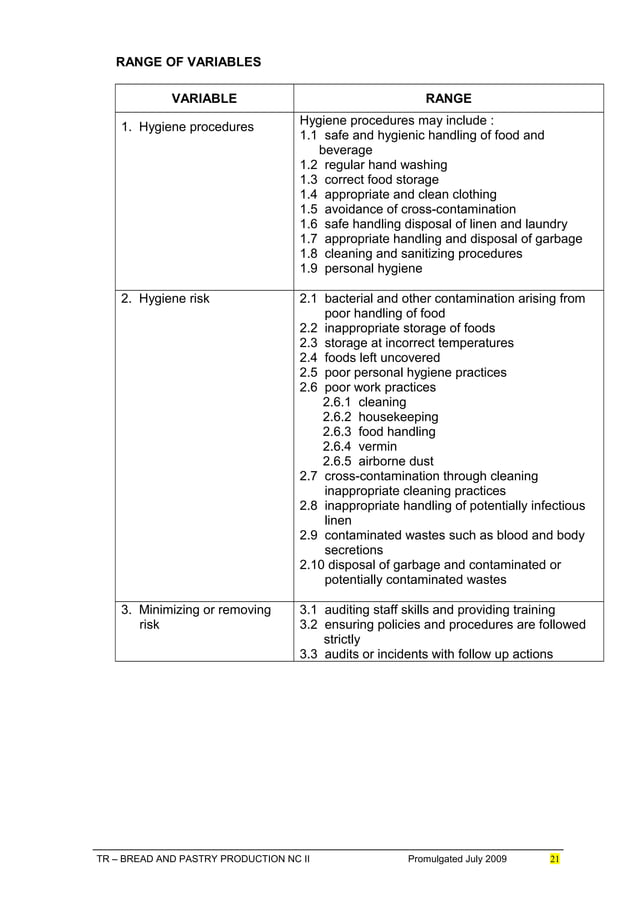 Bread and pastry production nc ii PDF