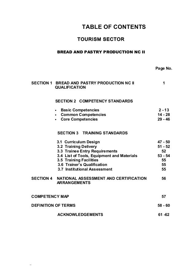 Bread and pastry production nc ii