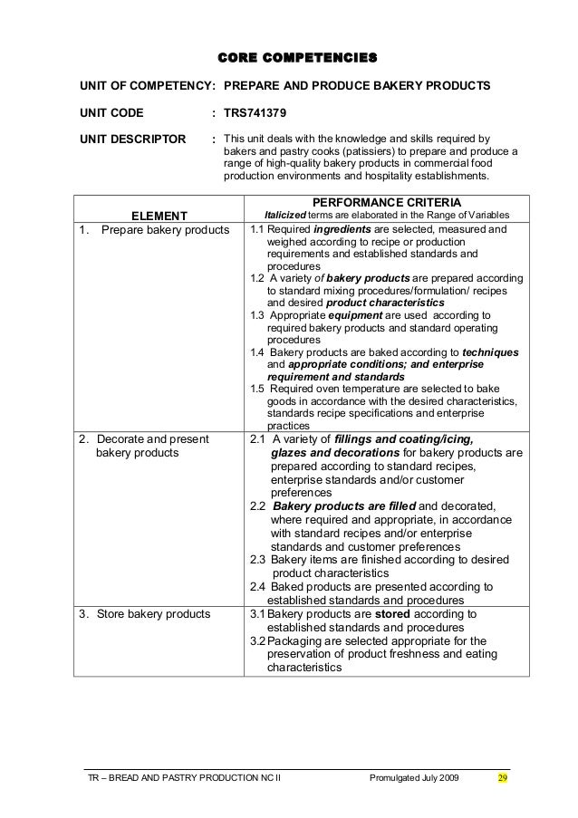 5 Core Competencies In Bread And Pastry Production Bread Poster
