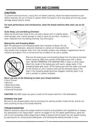 Welbilt Bread Machine Rising Time Chart.pdf Bread machine (welbilt) manual | PDF