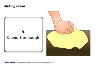 © Copyright 2007, SparkleBox Teacher Resources (www.sparklebox.co.uk)
Making bread
4.
Knead the dough.