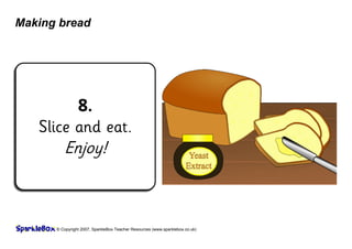 © Copyright 2007, SparkleBox Teacher Resources (www.sparklebox.co.uk)
Making bread
8.
Slice and eat.