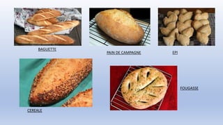 BAGUETTE
PAIN DE CAMPAGNE EPI
CEREALE
FOUGASSE
 