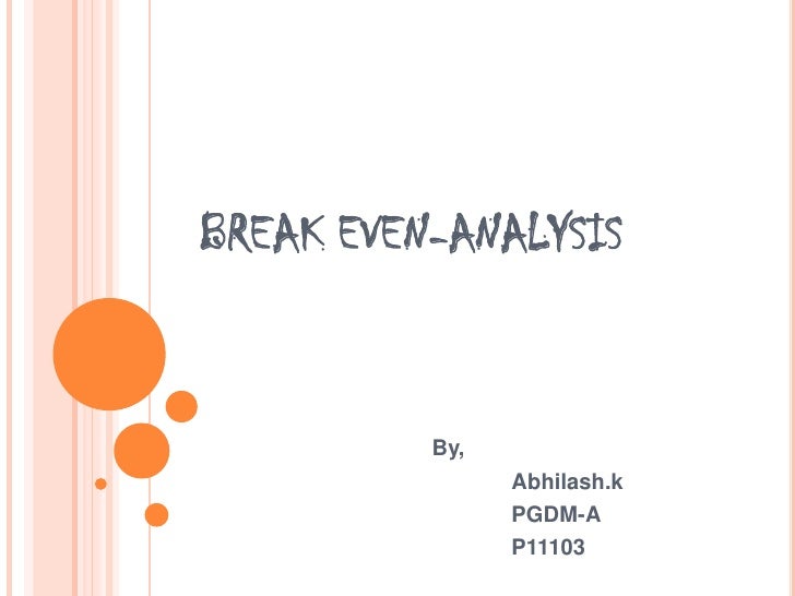 break even analysis