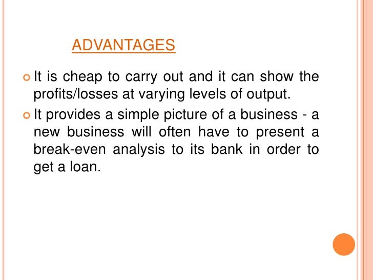 break even analysis