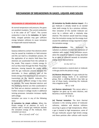 Breakdown in solids, liquids and gases | PDF