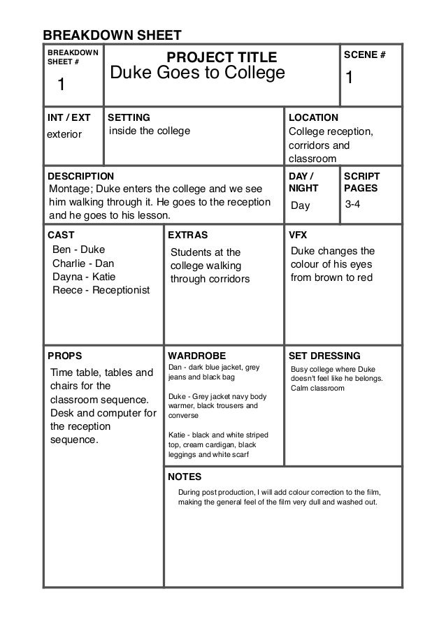 script breakdown template excel script breakdown template excel