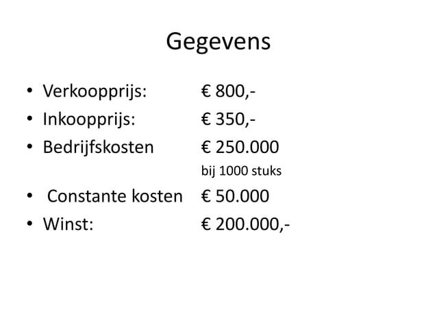 Break even afzet | PPTX | Business | Business and Finance