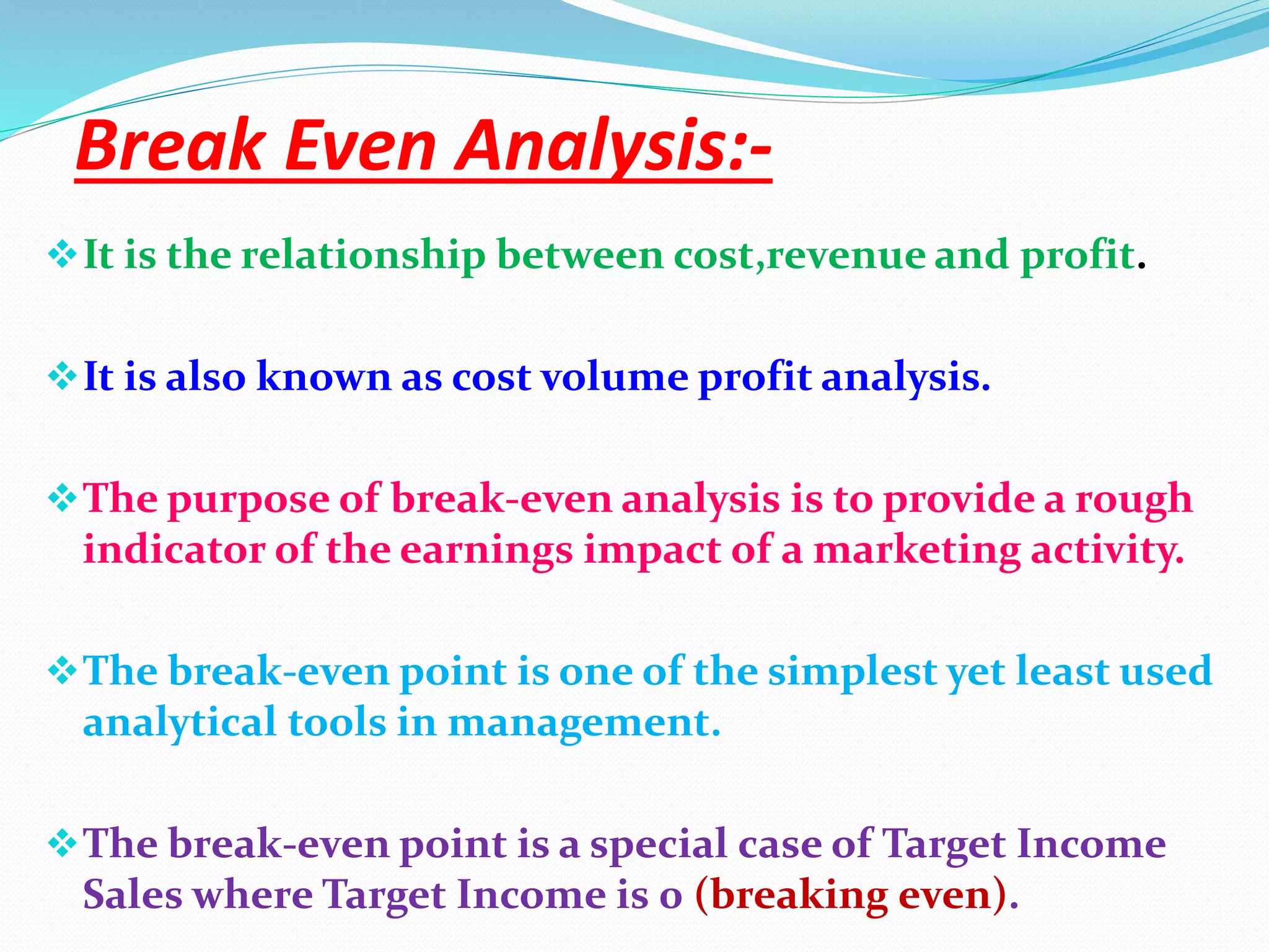 Break even analysis | PPTX