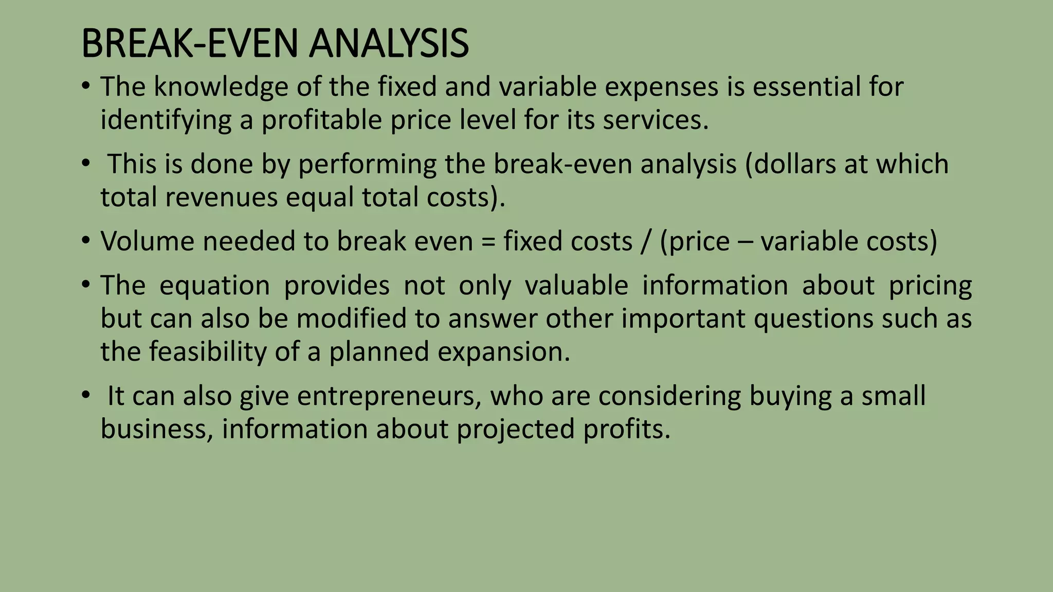 Break even analysis | PPTX