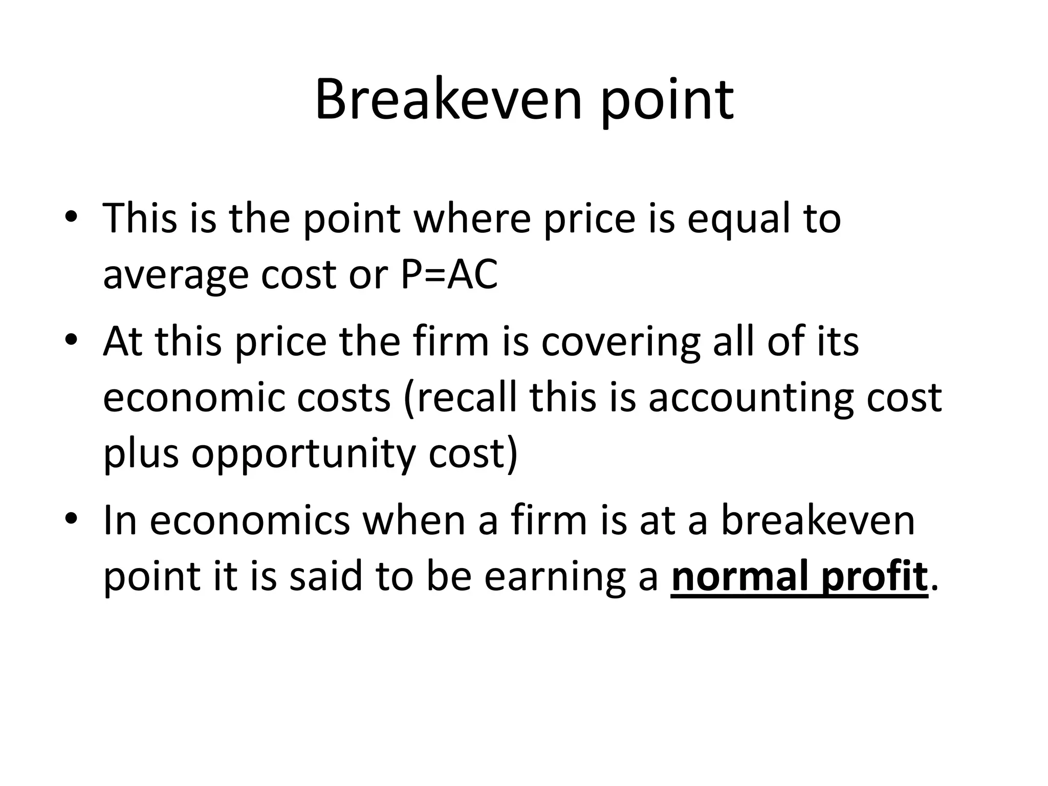 Breakeven and shutdown | PPTX