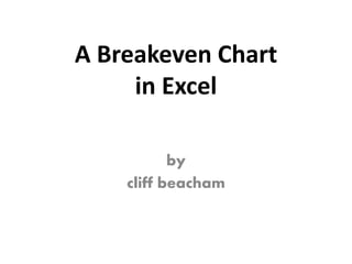 A Breakeven Chart
in Excel
by
cliff beacham
 