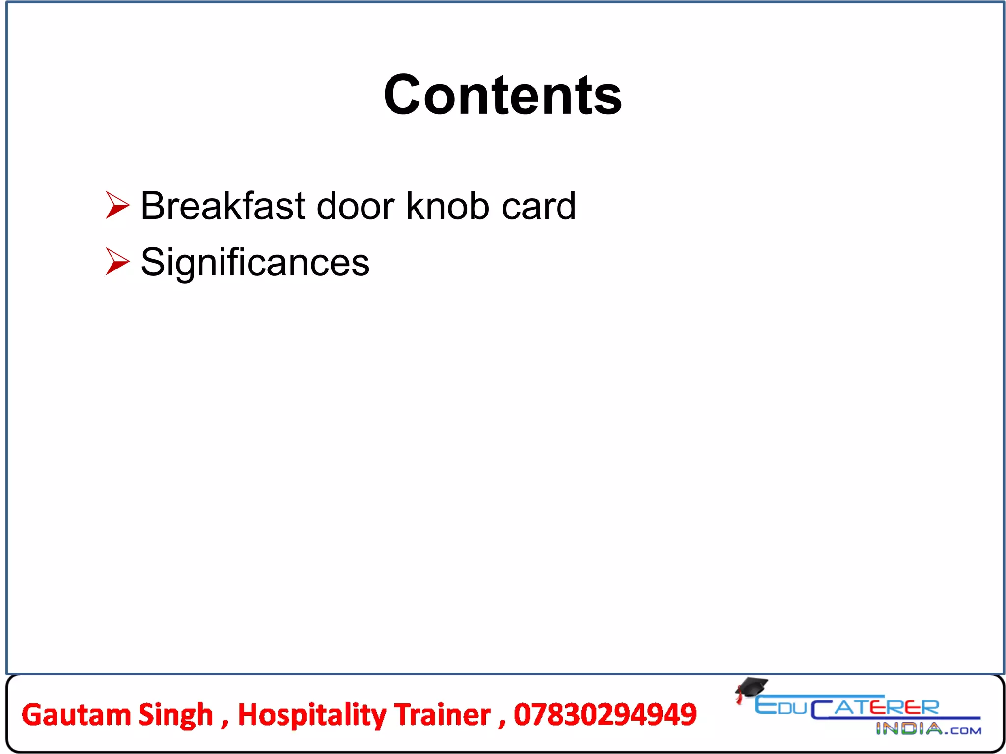 Breakfast doorknobcard PPT