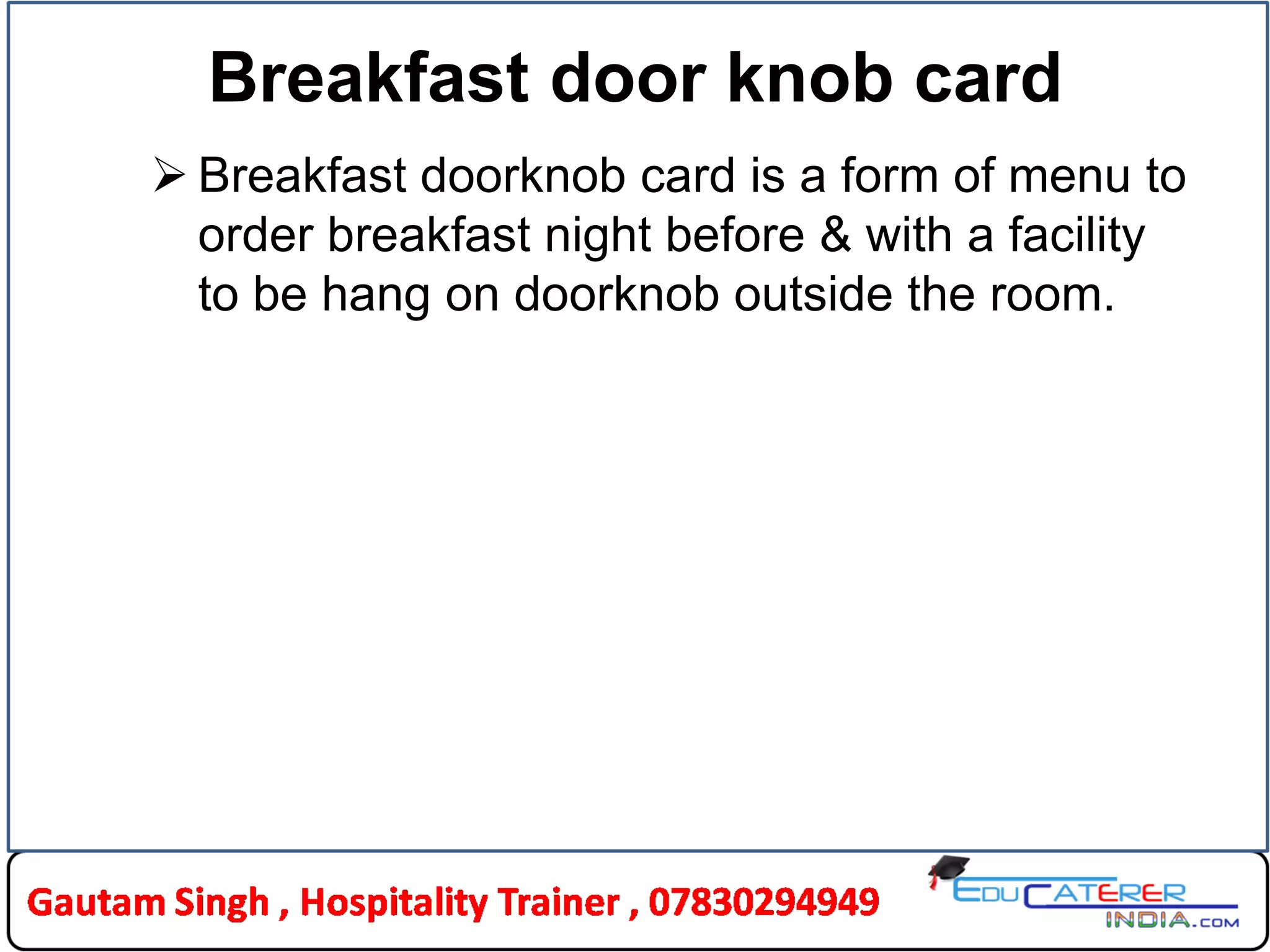 Breakfast doorknobcard PPT