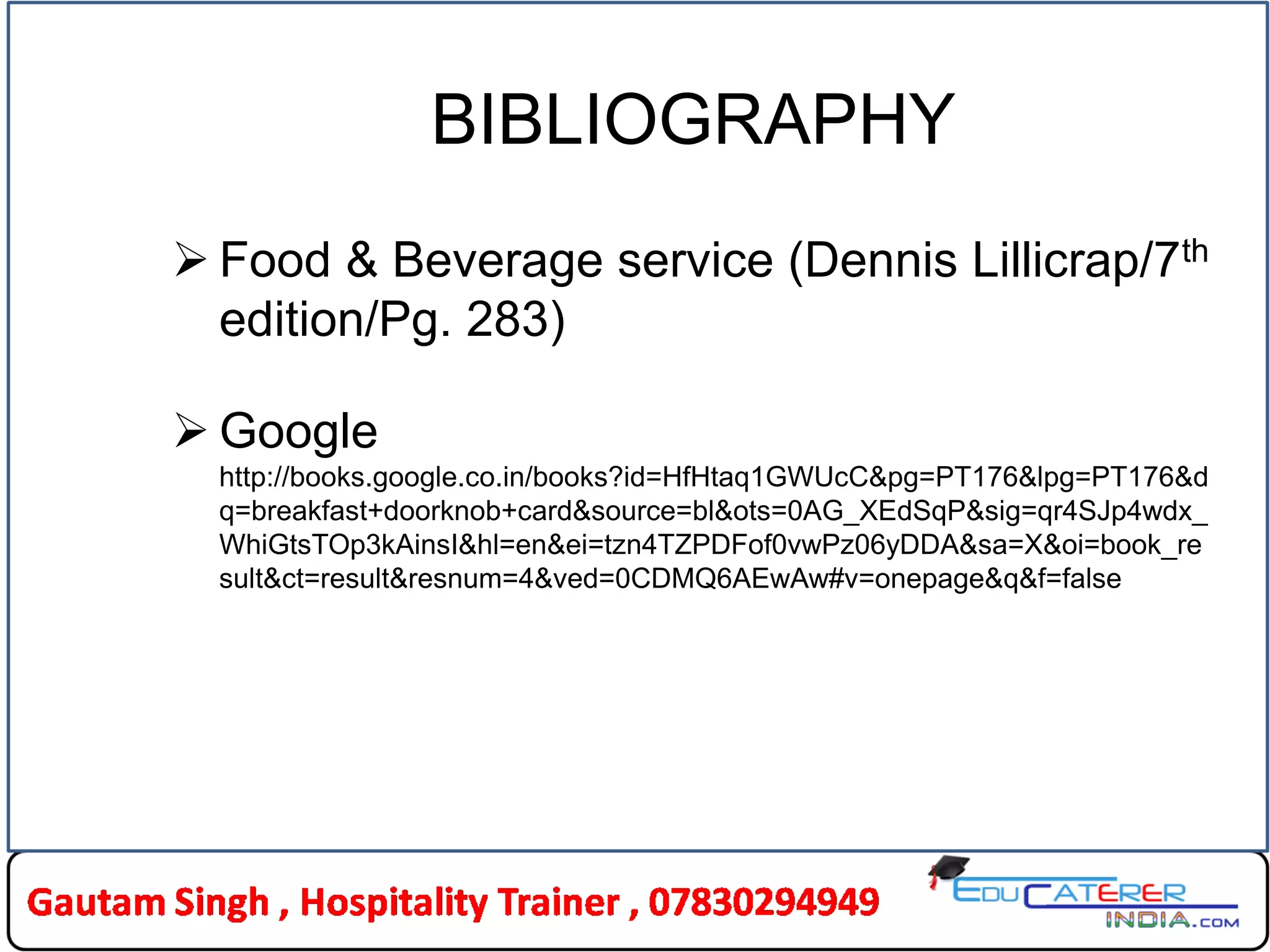 Breakfast doorknobcard PPT