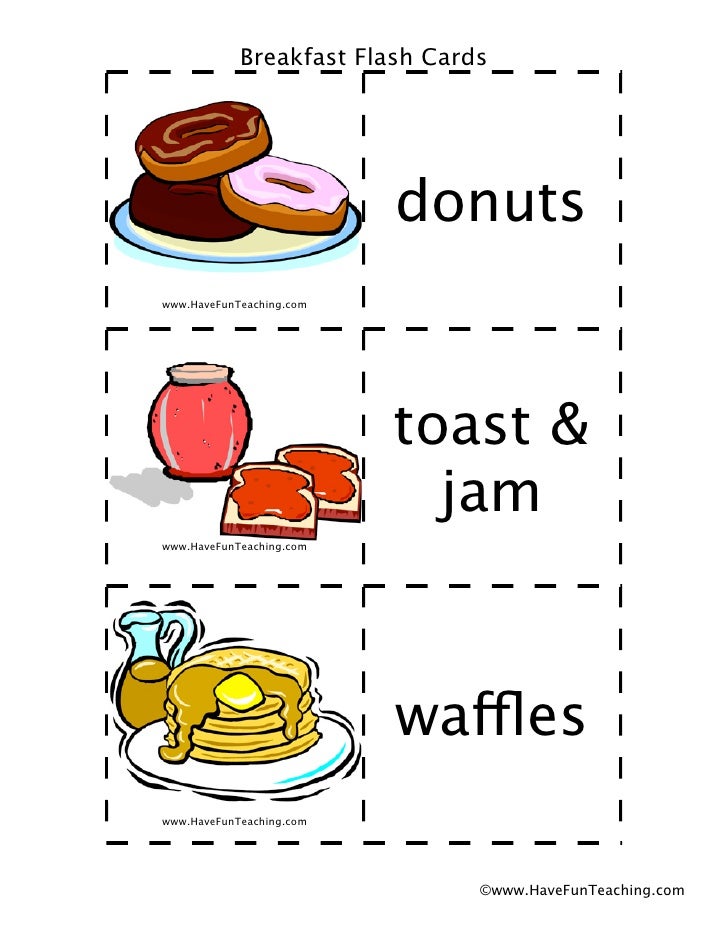 Breakfast flashcards