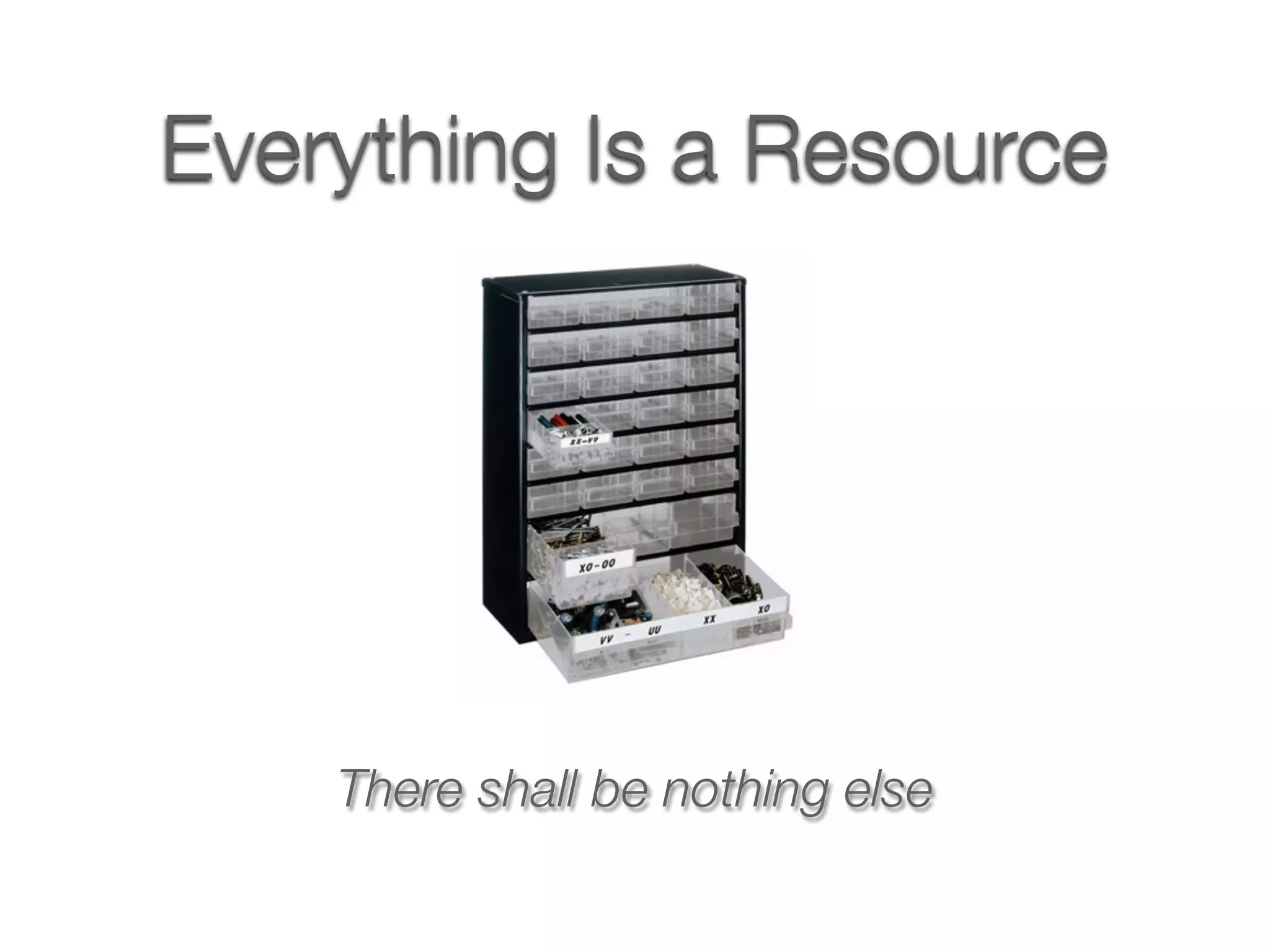 Everything Is a Resource




    There shall be nothing else
 