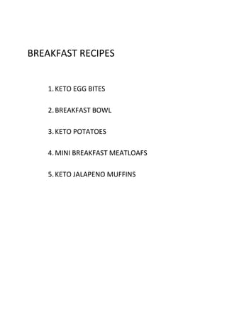 KETO DIET BREAKFAST RECIPE PART 2 | PDF