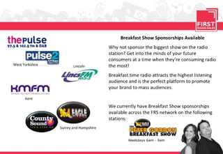 Breakfast Show Sponsorships Dec 2010