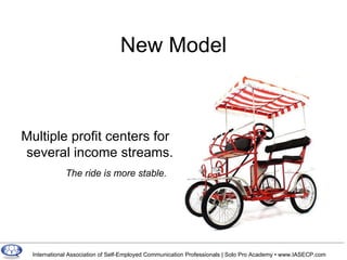 New Model Multiple profit centers for  several income streams. The ride is more stable.  