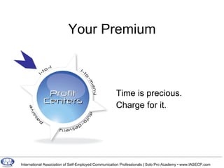 Your Premium Time is precious. Charge for it. 