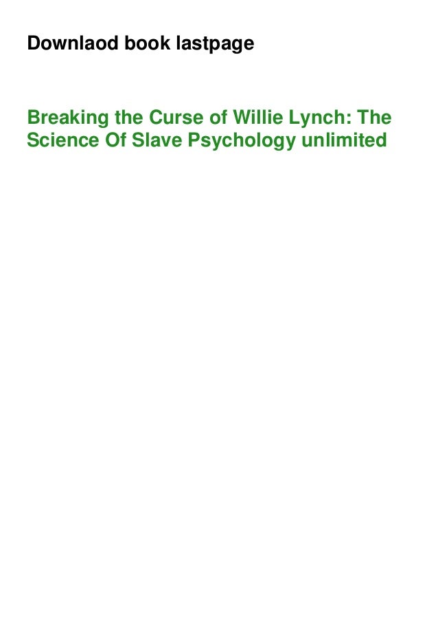Willie Lynch How To Break A Slave Pdf