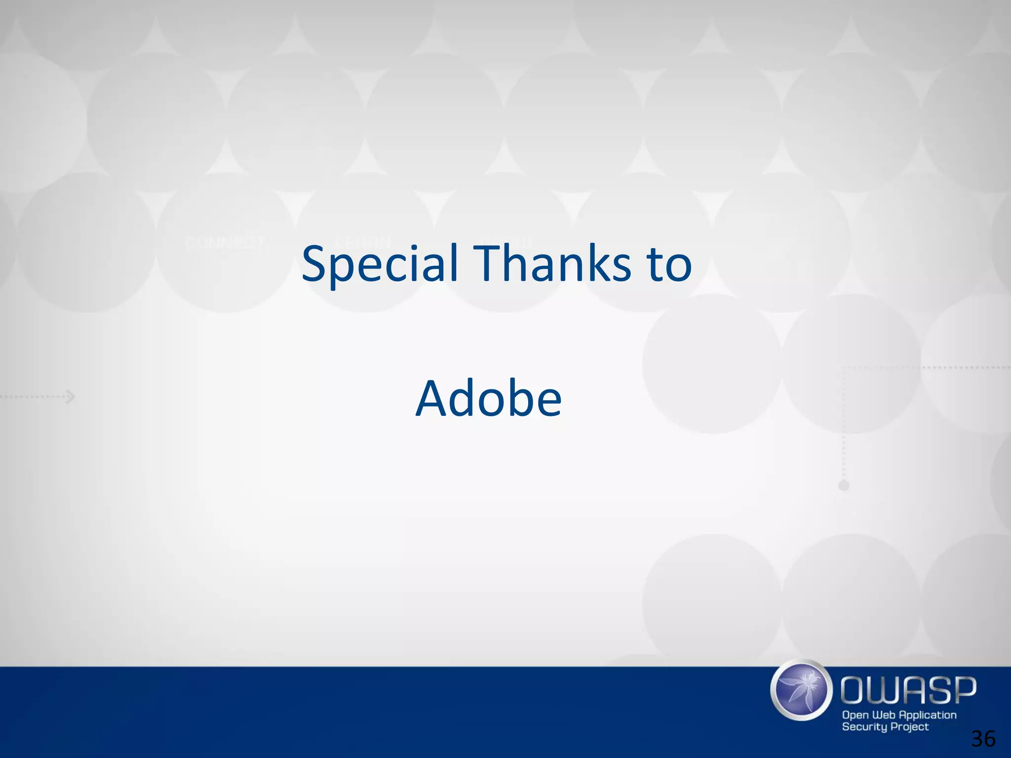 Special Thanks to
Adobe
36
 
