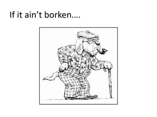 If it ain’t borken….
 