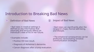 Breaking Bad News Guidelines for medical students | PPTX